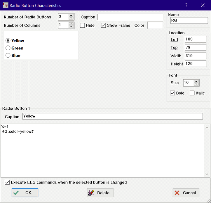 Using Radio Button Groups